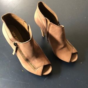 Nine West open toe heeled ankle boot